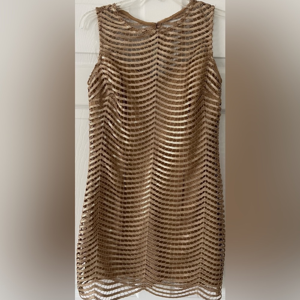 Marina Gold Metallic Dress